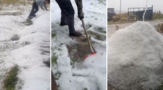 Ağustos ayında ilginç manzara: Kent bir anda beyaza büründü