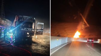 Hatay'da tır alev aldı: Kullanılamaz hale geldi