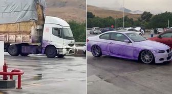 Sıra dışı kaza! Yoldan geçen araçların rengi değişti