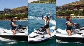 Yıldız Tilbe’den jet ski şovu! “Yapay zeka” diyenlere böyle yanıt verdi