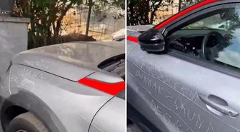 Araca zarar verip üzerine not düştüler: Gece inleme seslerini duymak zorunda değiliz