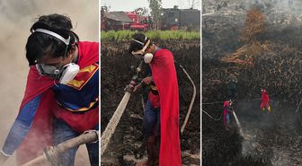 Gerçek hayattaki Supermen! Yangına kostümüyle koştu