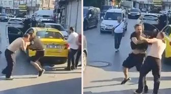 Zeytinburnu'nda taksiciler yumruklaştı! O anlar kameralara yansıdı