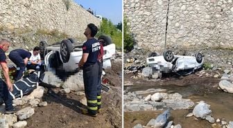 Otomobil dereye uçtu! Feci kazada iki kadın hayatını kaybetti