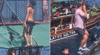 Rus turist gördüklerine inanamadı! Erkek dansçıların garip hareketleri kameralara yansıdı
