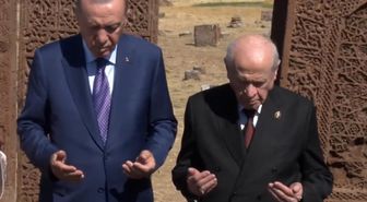 Cumhurbaşkanı Erdoğan ve Devlet Bahçeli, Ahlat Selçuklu Kabristanı'nı ziyaret etti