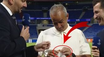 Canlı yayında konuşan İsmail Kartal'a canlı yayında sürpriz hediye