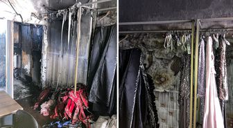 Gelinlik mağazası benzinle yakıldı