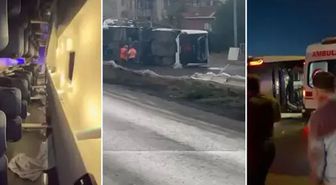 İstanbul'da işe gidenleri taşıyan servis devrildi: 15 yaralı