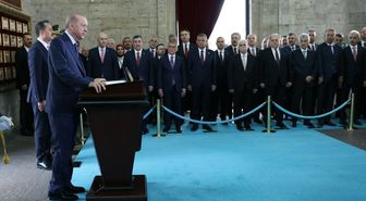Cumhurbaşkanı Erdoğan ve devlet erkanı Anıtkabir'de! Atatürk'ün huzurunda Netanyahu'ya mesaj