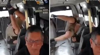 Akılalmaz kaza! Motosikletten fırladı, otobüsün içine düştü