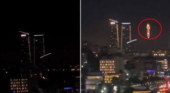 Gece yarısı RAMS Park'ın üzerinde dikkat çeken görüntü