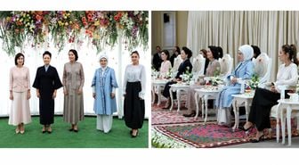 Emine Erdoğan Bişkek'te lider eşleriyle buluştu
