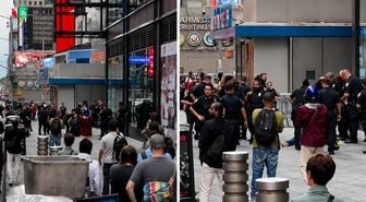 Times Meydanı'nda bıçaklı saldırı: İki kişiyi yaralayan kadın, polis tarafından vuruldu