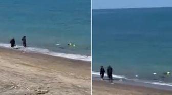 Plajda utandıran görüntü! 'Polisi arıyorum' dese de umursamadılar