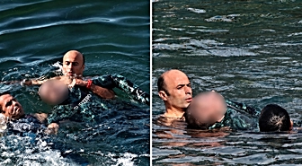 Kız Kulesi sahilinde can pazarı! Dalgıç son anda kurtarıldı