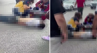 Yaya üst geçidinden caddeye düştü, minibüs çarpınca hayatını kaybetti