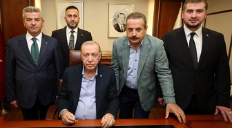 Faruk Çelik, Cumhurbaşkanı Erdoğan ile Rize'de görüştü