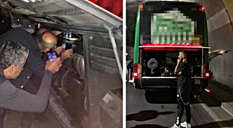Kurban ve dualarla uğurlanan Çayelispor, tünelde mahsur kaldı