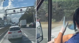 İstanbul trafiğinde skandal anlar: Ambulansa dakikalarca yol vermedi