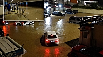 Trabzon'da şiddetli yağış yolları göle çevirdi, havalimanı otoparkı su altında kaldı
