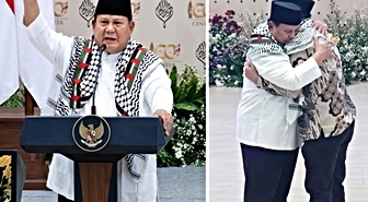 Endonezya Cumhurbaşkanı Subianto, Ponorogo'da 3 kez 'Özgür Filistin' sloganı attı