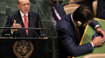 Erdoğan BM'de konuşurken skandal görüntü! Şara telefonundan başını kaldırmadı