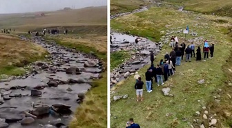 Salah oturdu, yayla değişti! Meşhur taşın yanına bank geldi
