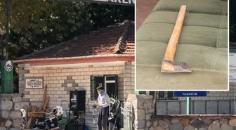 Mezarlıkta baltalı dehşet! Kaptığı gibi husumetlisinin başına indirdi