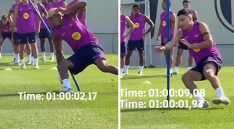 Barcelona'dan gözdağı gibi antrenman! Tempo bir an olsun düşmedi