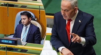 Netanyahu'nun boş salona yaptığı konuşmayı Azerbaycanlı temsilci sonuna kadar dinledi