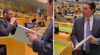 İsrailli temsilciden BM Genel Kurulu'nda provokatif hareket! İranlı diplomatın yanına giderek...