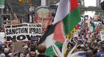 New York'ta Netanyahu protestosu! Binlerce kişi BM'ye yürüdü