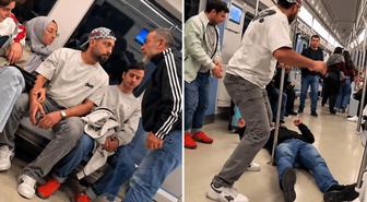 Eşinin yanında küfreden adamı yere serdi