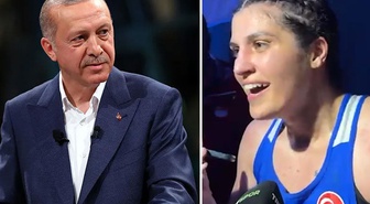 Cumhurbaşkanı Erdoğan'dan Busenaz Sürmeneli'ye gülümseten soru
