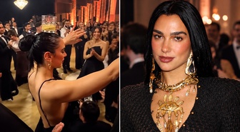 Dua Lipa kuzeninin düğününde döktürdü! Başındaki bardakla dans etti