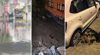 İstanbul'u sağanak vurdu! Yol çöktü, alt geçidi su bastı, toprak kaydı, 25 kişi tahliye edildi