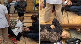 Bağdat Caddesi'nde inşaat koruma kaplaması 2 kişinin üzerine devrildi