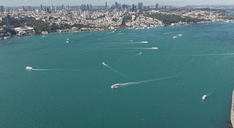 Yağmurun ardından İstanbul Boğazı turkuaza büründü! Seyirlik görüntüler havadan kaydedildi