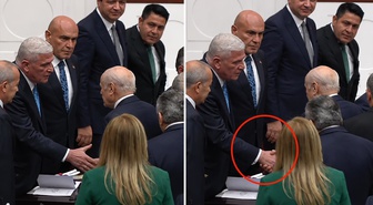 Bahçeli ile Dervişoğlu yıllar sonra tokalaştı: Her yıl ekim ayında birileriyle selamlaşırım