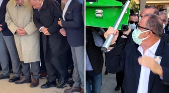 Cenaze namazında Fatih Terim'in zor anları