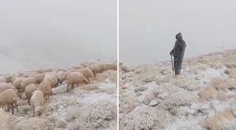 Mevsimler de şaşırdı: Tunceli'de yaylaya mevsimin ilk karı düştü