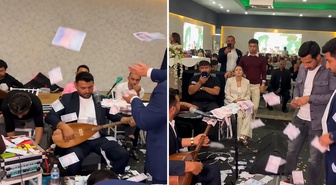 Niğde'deki düğünde dikkat çeken görüntüler: Müzisyenlere para yağdırdılar