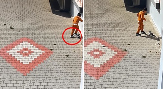 Kediye işkence anları kamerada