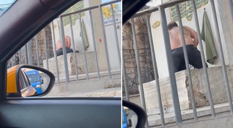 Bağdat Caddesi'nde ilginç görüntü! Gündüz vakti çeşmede duş aldı