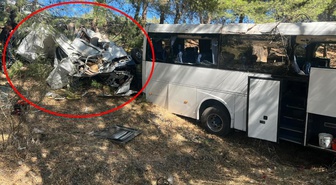 Aydın'da Polonyalı turistleri taşıyan otobüs ile minibüs uçuruma yuvarlandı: 2 kardeş öldü, 9 yaralı