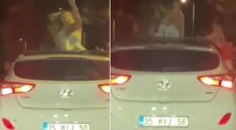 Böyle eğlence olmaz olsun! İki genç kızın yaptıklarına bakın