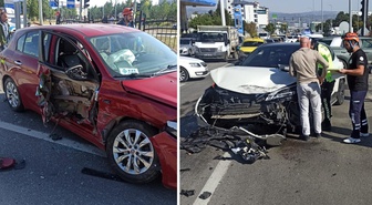 Kavşakta feci kaza! İki araç çarpıştı, 5 kişi yaralandı