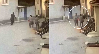 Yaşlı adama motorlu testereyle korku dolu anlar yaşattı