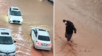 Adıyaman’da sağanak: Araçlar suya gömüldü, caddeleri su bastı